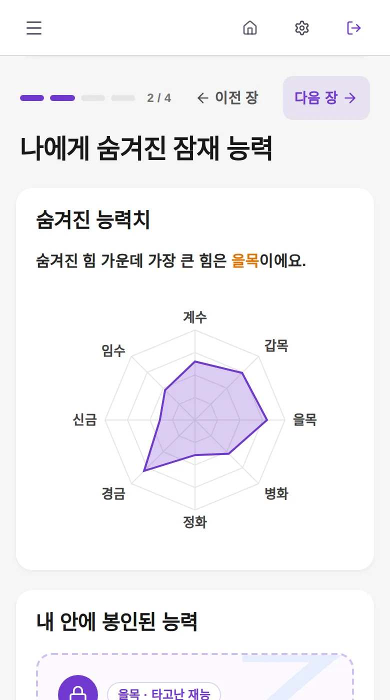 총운 2장 숨겨진 능력치 레이더와 봉인된 능력