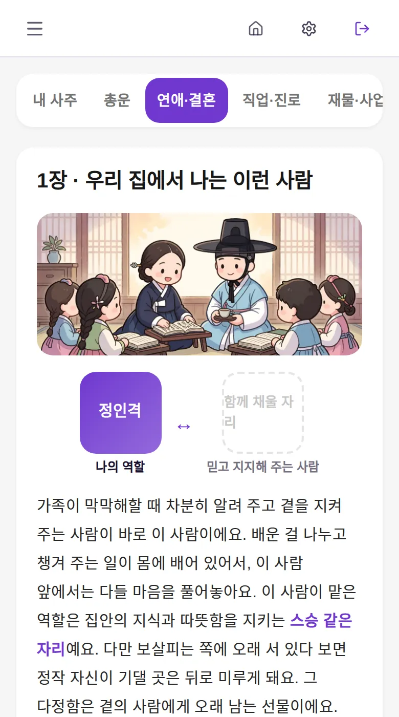 결혼 이야기 1장 우리 집에서 나는 이런 사람 — 장면 그림과 나의 역할